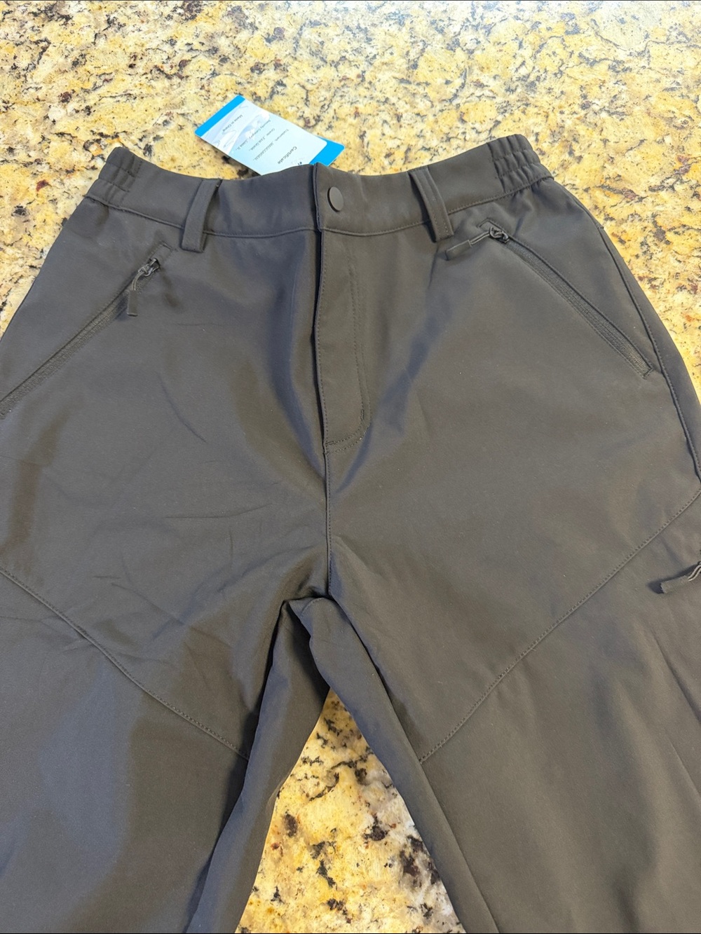 Men's Black Cargo Tech Pants with Zip Pockets